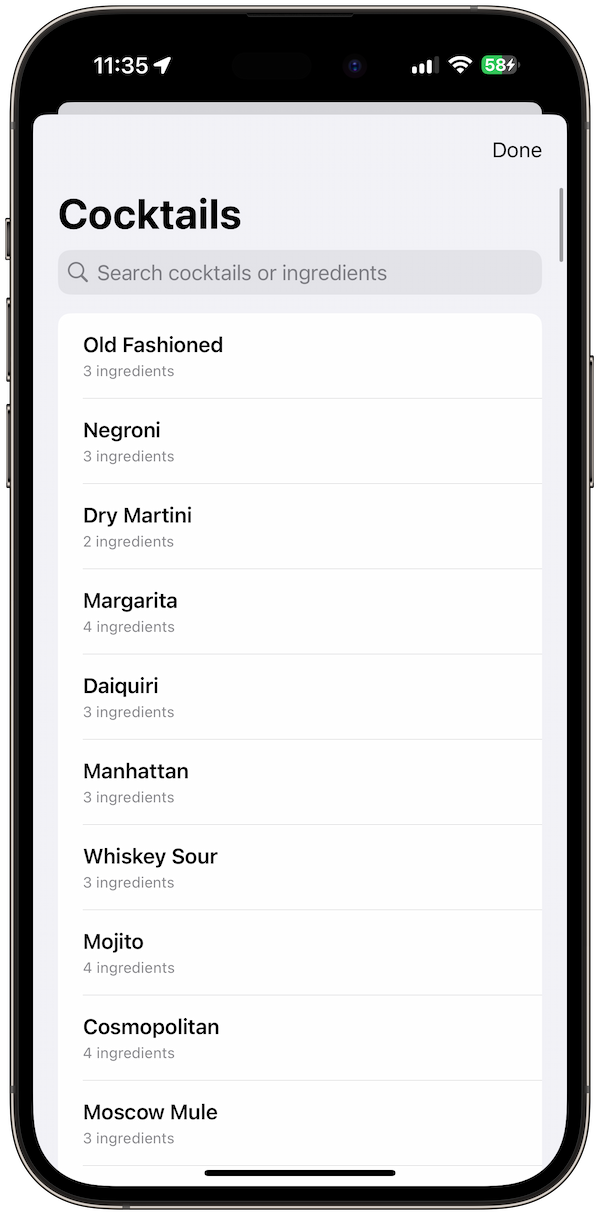 cocktail-calculator screenshot 2